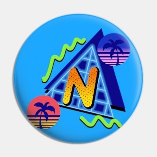 initial Letter N - 80s Synth Pin