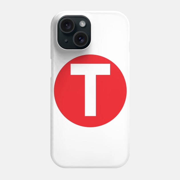 Letter T Big Red Dot Letters & Numbers Phone Case by skycloudpics