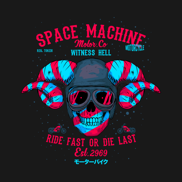 Death Machine Motorcycle Skull by TOKEBI