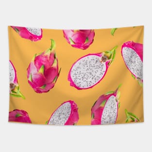 Dragon Fruit Pattern Light Orange - Summer Fruits Tapestry