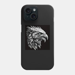 A majestic eagle head with a fierce expression Phone Case