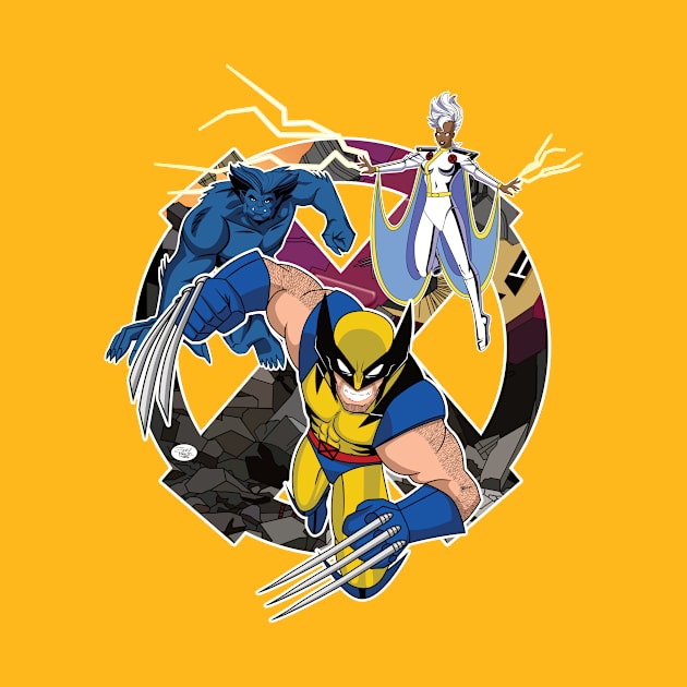 X-Men: Wolverine, Storm, Beast by Gen Pop Art