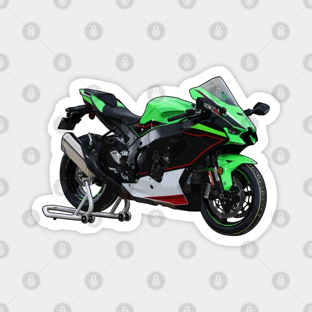 Ninja ZX10R Bike Illustration Magnet by KAM Std