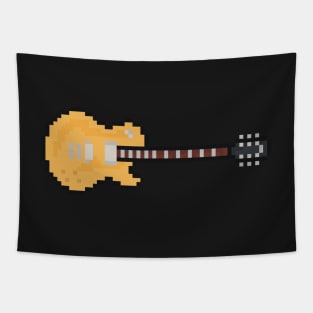 Pixel Light Golden Blackout Guitar Tapestry