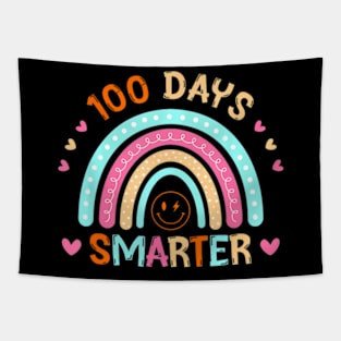 100Th Day Of School Teacher 100 Days Smarter Rainbow Groovy Tapestry