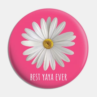 Best Yaya Ever Simple Daisy Floral Pin