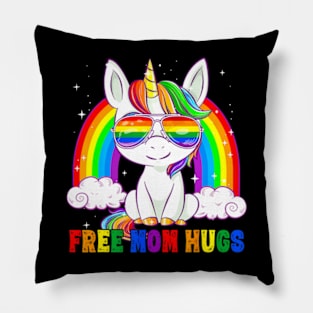 Free Mom Hugs LGBT Mom Mama Unicorn Pillow