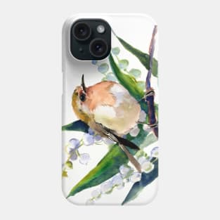 Robin Bird and Lilies of the Valley Flowers Phone Case