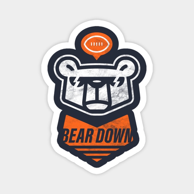 Modern Chicago Football Cool Bear rework, Bear Down Magnet by BooTeeQue