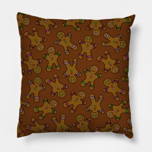 Gingerbread Men Doodle Pattern, made by EndlessEmporium Pillow