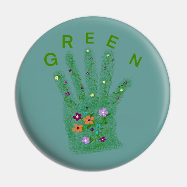 Green Fingers Pin by Naturalart