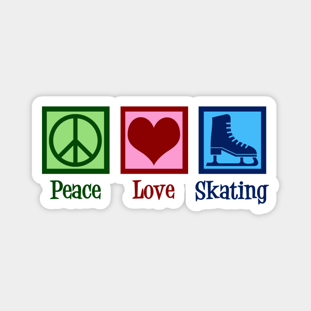 Peace Love Ice Skating Magnet by epiclovedesigns