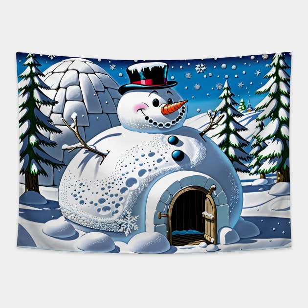 Frosty The Igloo Tapestry by rturnbow