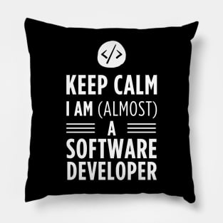 Keep Calm, I'm (almost) a Software Developer Pillow