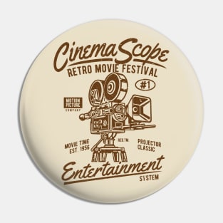 Cinema Scope Retro Movie Festival Entertainment System Motion Picture Pin