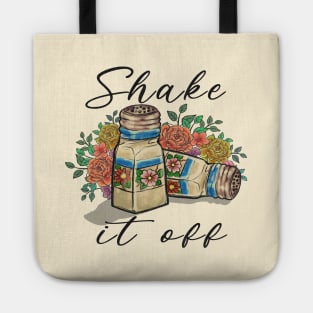 shake it off vintage seasoning with floral Tote