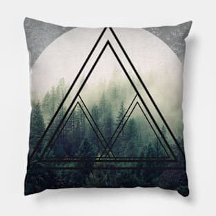 Geometric Misty Forest Pillow