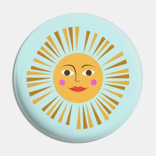 Sun with a face Pin