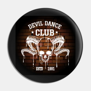 Rock Club Emblem with Human Skull Pin