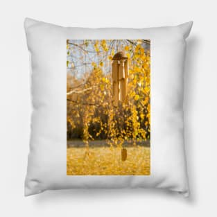 Wind Chimes in Autumn Garden Pillow