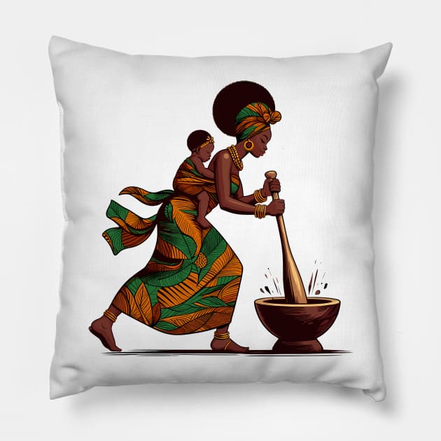 Afrocentric Mother And Baby Pillow by Graceful Designs