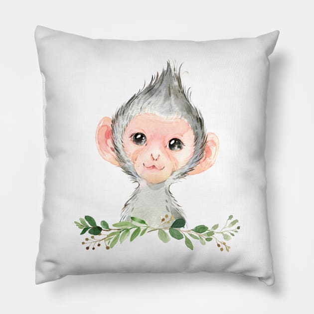 Baby Monkey Pillow by AdornMyWall