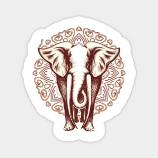 Elephant on Mandala background Magnet