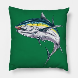 Yellow Blue Tuna Fish Pillow