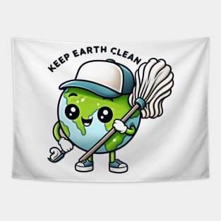 Keep Earth Clean, EARTH DAY design Tapestry