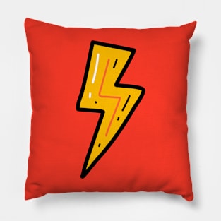 Cute Lightning Bolt Doodle Pillow