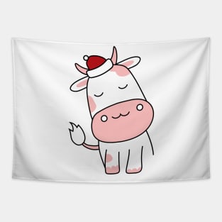 Cow Reindeer Hat Santa Christmas Lights Tapestry