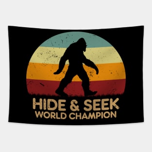 Retro Sunset - Bigfoot Hide And Seek Tapestry