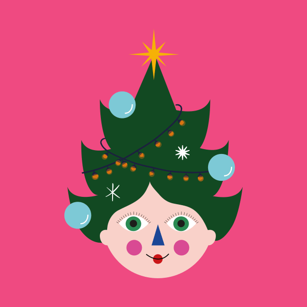 Merry Christmas december winter holidays funny humor gift present christmas tree by sugarcloudlb-studio