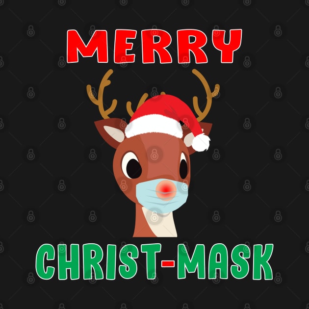 Merry Christmask Rudolph Red Nose Mask Reindeer. by Maxx Exchange