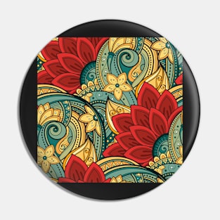 Paisley Print with Vintage Floral Motifs Pin