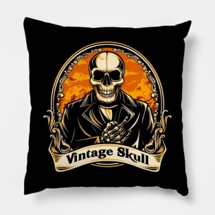 Old Skull Vintage Pillow