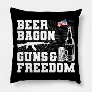 Beer Bagon Guns and Freedom Pillow