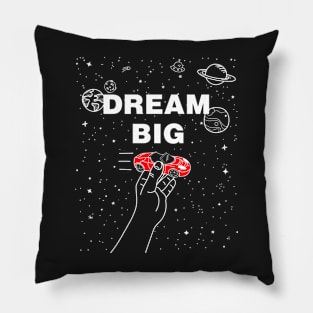 Black t-shirt SpaceX Tesla DREAM BIG Pillow