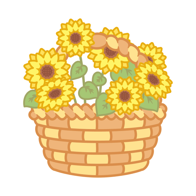 Yellow Summer Sunflower Basket by cSprinkleArt