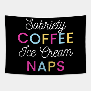 Sobriety Coffee Ice Cream Naps Alcoholic Recovery Tapestry