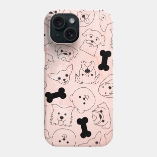 Cute Puppy Pattern (peach) Phone Case