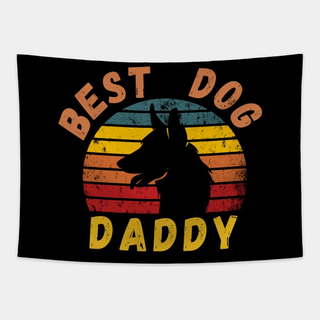 Vintage Best Dog Daddy Shirt Cool Father's Day Gift Retro T Shirt Tapestry by SPOKN