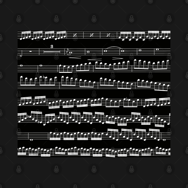 music notes - sheet music white on black by kobyakov