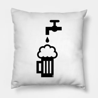 Beer Mug With Tap (Keg Beer / Draft Beer / Black) Pillow