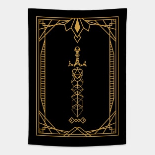 Gold Deco Dice Set Sword Tapestry