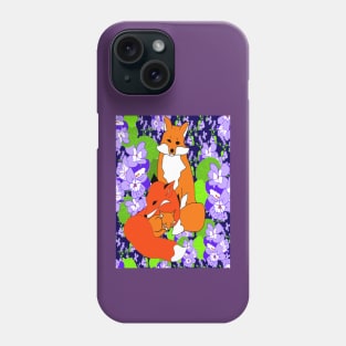 FOX FAMILY AND VIOLETS Phone Case