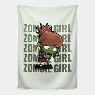 Zombie Girl Creepy Scary Kawaii Zombie Cute Halloween Outfit Tapestry