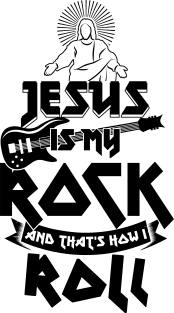 Christianity Guitar Player - Jesus Is My Rock & Thats How i Roll Christian Gift Magnet