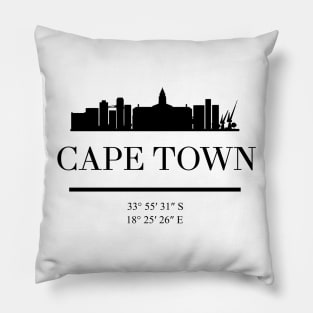 CAPE TOWN SOUTH AFRICA BLACK SILHOUETTE SKYLINE ART Pillow