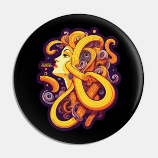 Plastic Macaroni Boho Trippy Hippy Danger Noodle Pin